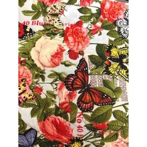 David Textiles Cotton Fabric Butterfly Floral Botanical Cottagecore Garden